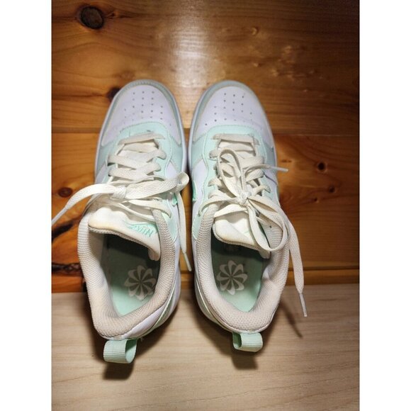 Nike Youth Size 5 Y Court Borough Low Recraft Shoes Sneaker White Mint Green - Picture 8 of 11